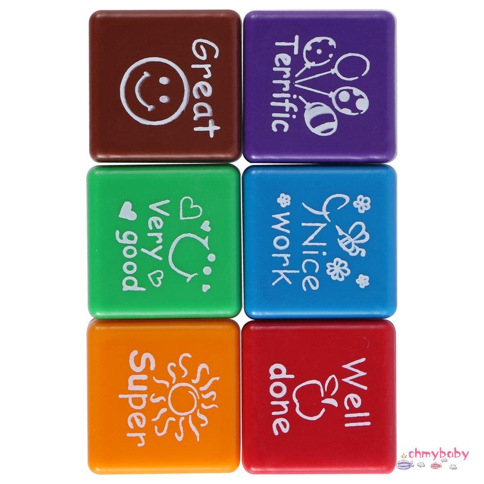 6 Phong cách / BỘ Giáo viên Đóng dấu Inking Khen ngợi Phần thưởng Tem động lực Hình dán động lực [8/8]