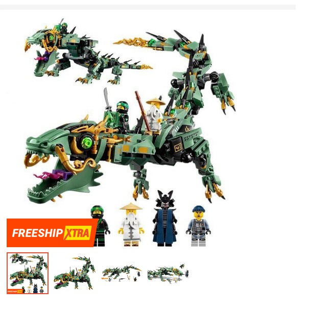 Lắp ráp xếp hình NON lego ninjago 575 PCS 76053: Rồng máy xanh khổng lồ-Legoxanh