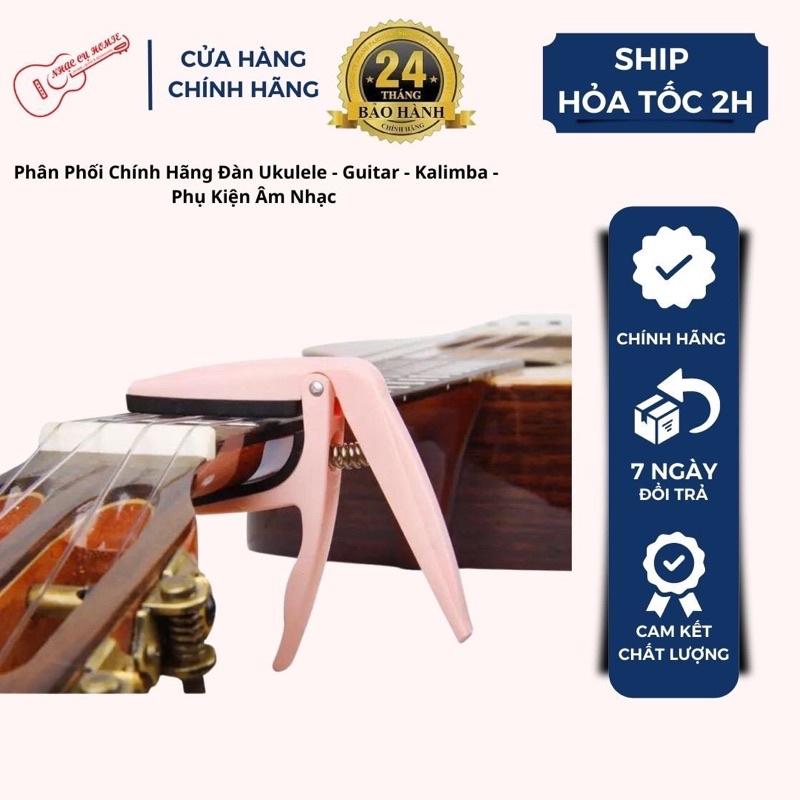 CAPO UKULELE HỒNG NHẠT - KẸP NÂNG HẠ TÔNG ĐÀN