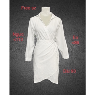 Đầm Sơmi đắp tà độc đáo Free size