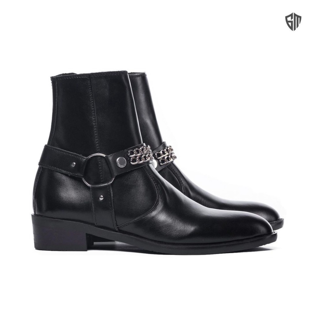 Giày Harness Boots nam chất liệu da bò nguyên tấm thời trang phong cách | BigBuy360 - bigbuy360.vn