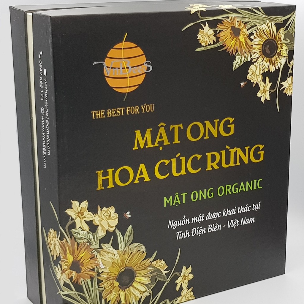 Giới thiệu SP, trợ giá đến 40%,freeship - Hộp quà tặng cao cấp-Mật ong hoa Cúc rừng-Mật ong Organic-Mật ong VNBEES