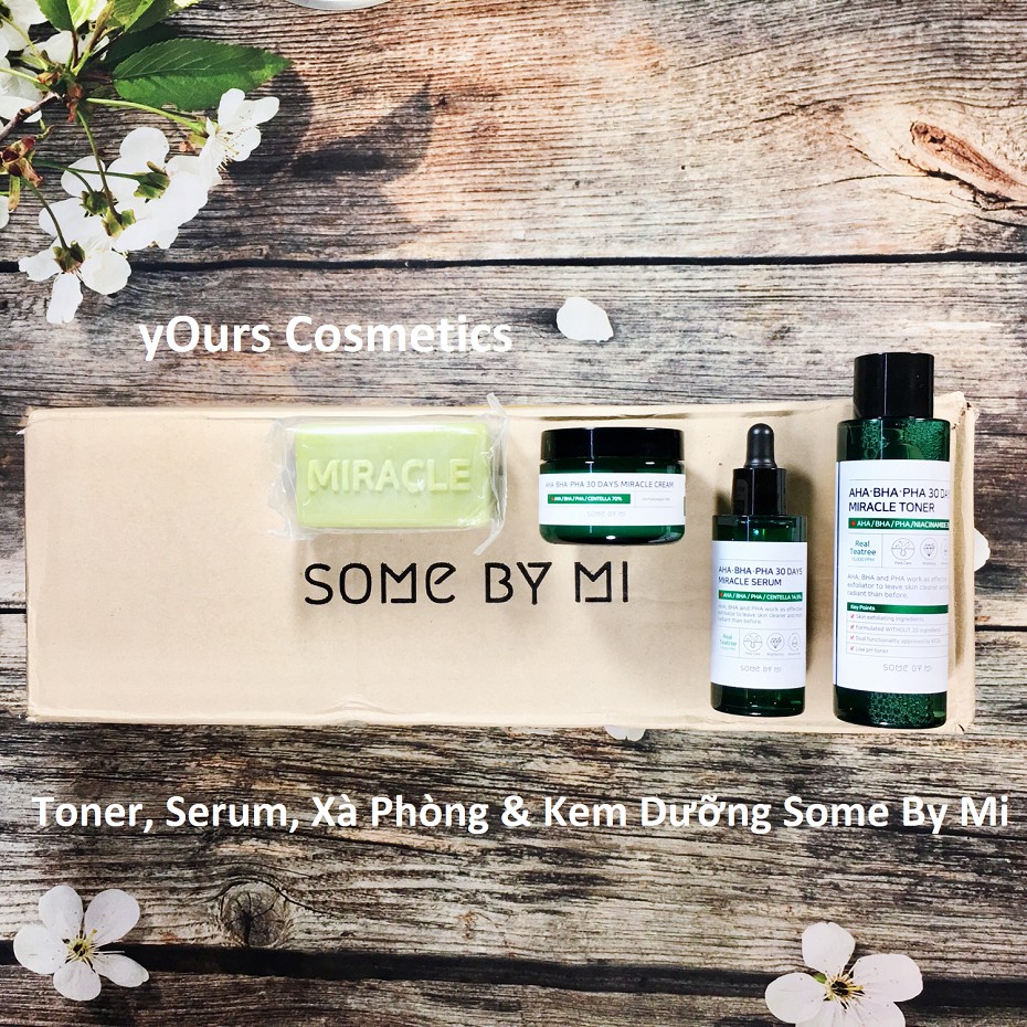 [Đại Lý] Set Giảm Mụn Some By Mi 30 Days AHA.BHA.PHA Toner, Serum, Xà Phòng và Kem Dưỡng - Combo Giảm Mụn Some By