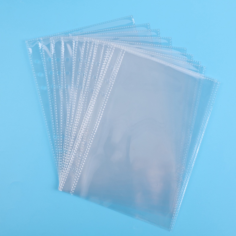 Set 10 Bìa Kẹp Hồ Sơ A5 PP Đục 6 Lỗ Trong Suốt