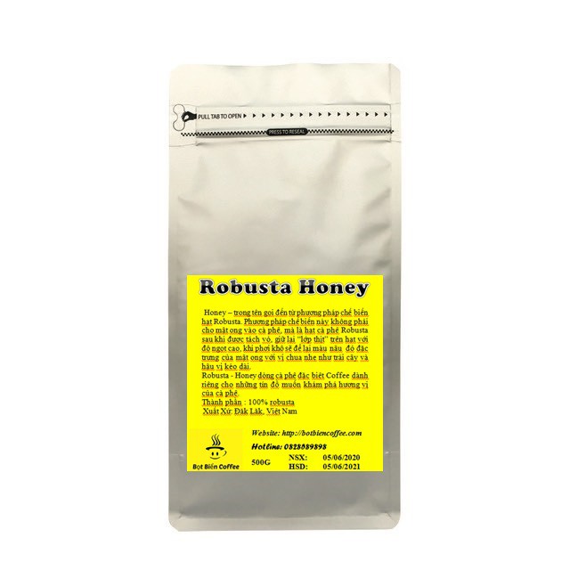 Cà phê nguyên chất robusta honey 500g - Bọt biển coffee