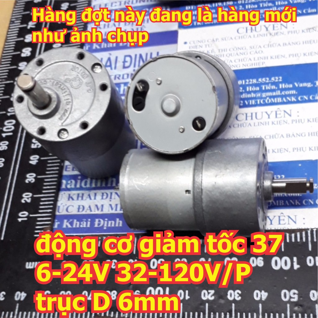 động cơ giảm tốc máy đưa võng 37 6-24V 32-120V/P, trục D 6mm kde2510