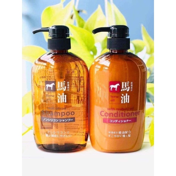 Dầu Gội/ Xả Mỡ Ngựa Nhật Bản Horse Oil Làm Sạch Tóc và Da đầu Kích Thích Mọc Tóc