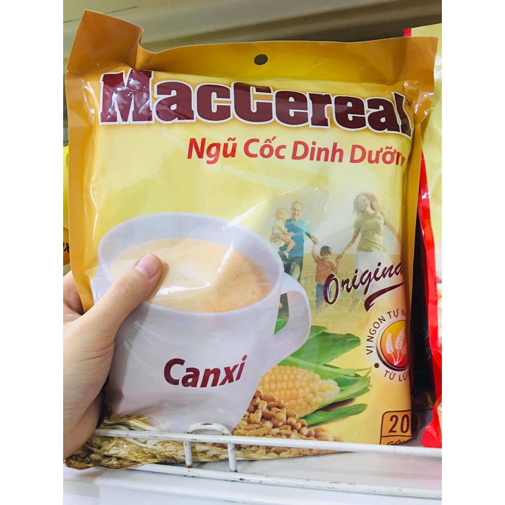 Bột ngũ cốc lúa mạch Maccereal Bổ sung canxi bịch 20 gói