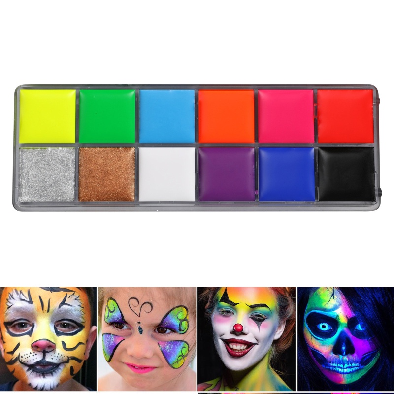 Bảng Màu Vẽ Cơ Thể Hóa Trang Halloween Hiệu Ứng Đặc Biệt 12 Màu