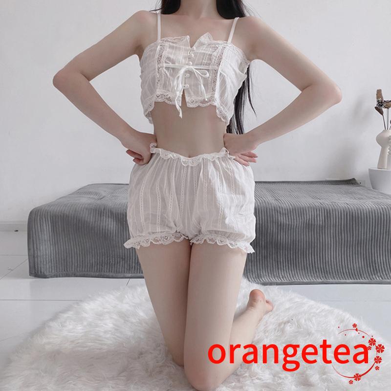 Set Đồ Lót 2 Món Gồm Áo Buộc Dây Và Quần Ngắn Lưng Thun Cho Nữ