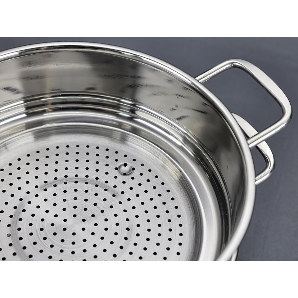 [FREESHIP]  Bộ xửng hấp 3 đáy inox 430 FiveStar Standard bếp từ nắp kính ( 24cm/26cm/28cm/30cm )