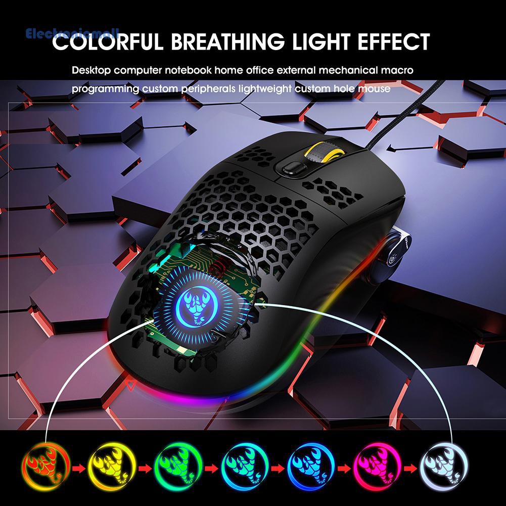 Chuột Chơi Game Ele 3c Hxsj X600 Usb Rgb 6 Gears 6400 Dpi