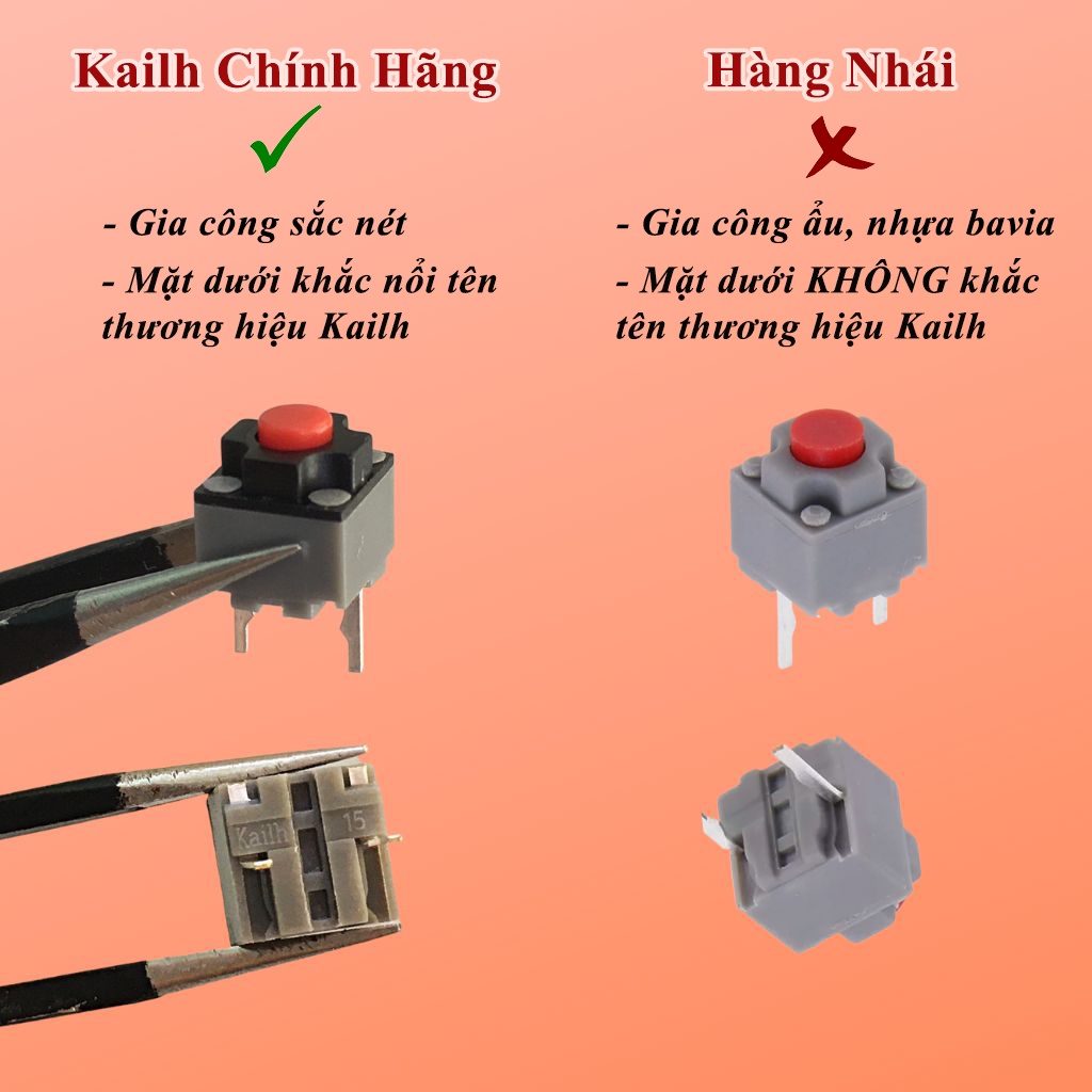 Nút Bấm Kailh Im Lặng - Switch Silent Kailh 8 Triệu Lần Bấm