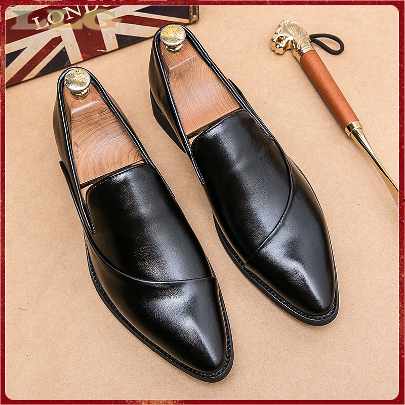 Giày Da Mũi Nhọn Thoáng Khí Phong Cách Thời Trang Anh Quốc Cho Nam Giới Có Size 38-48