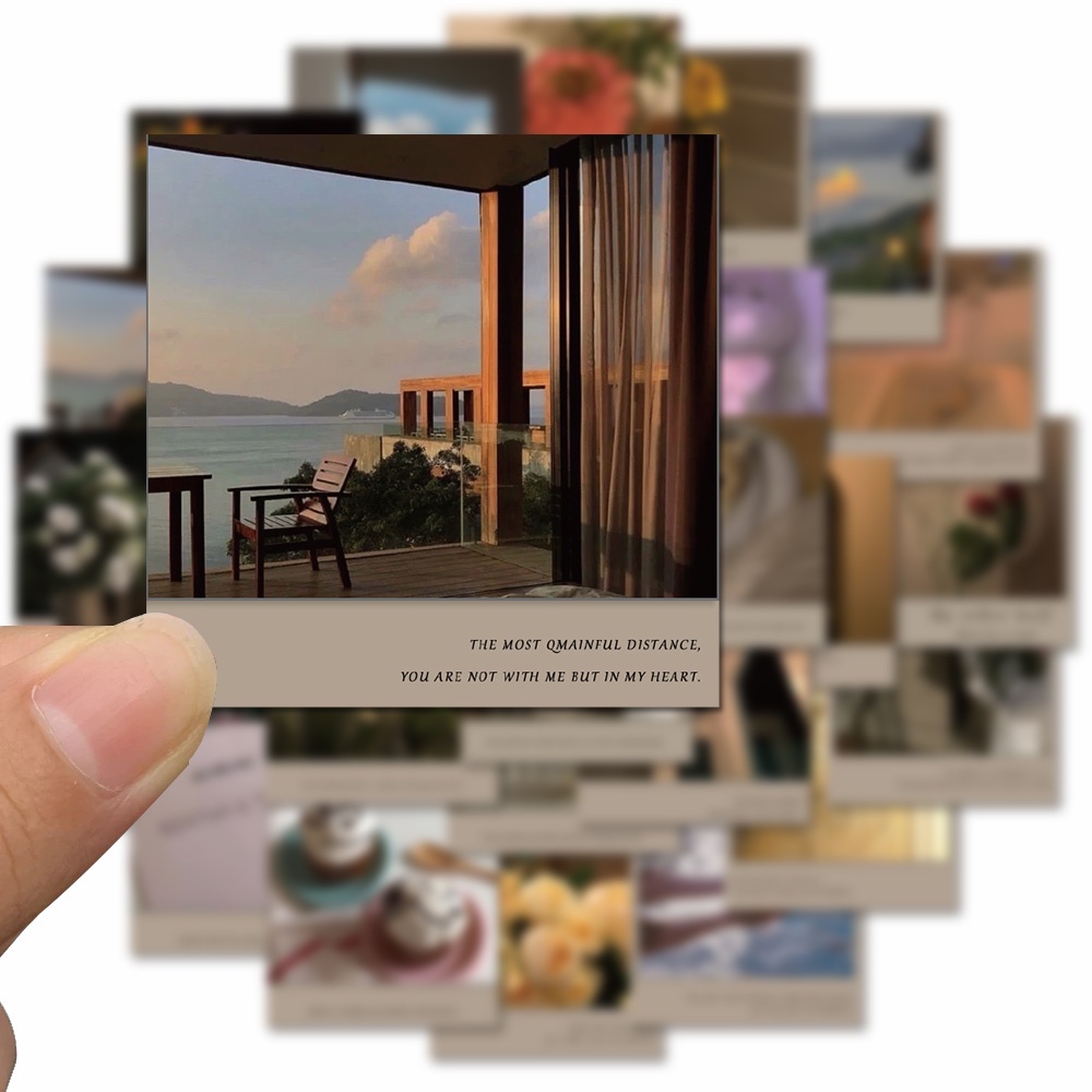 Combo 40 Sticker INS CUỘC SỐNG QUOTES hình dán chống nước dán mũ bảo hiểm, laptop, vali, điện thoại, guitar