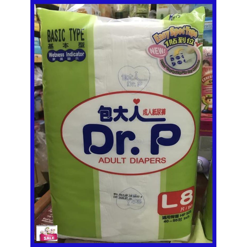 Tã Giấy Dán Cơ Bản Dr.p Size L8 Cho Người Lớn