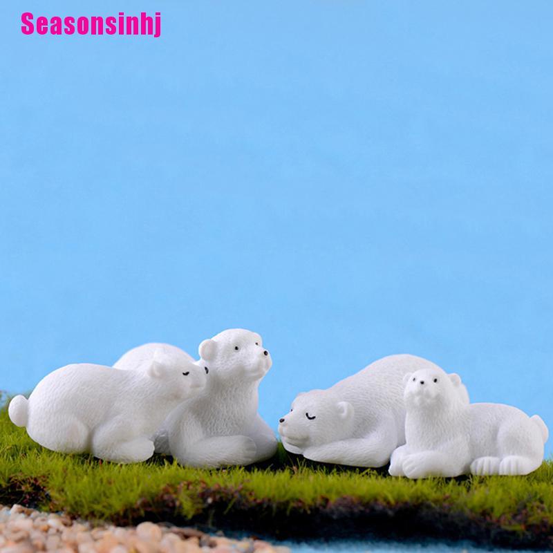 【Seasonsinhj】polar bear Mini Miniature Fairy Garden Ornament Decor Pot Craft Ac