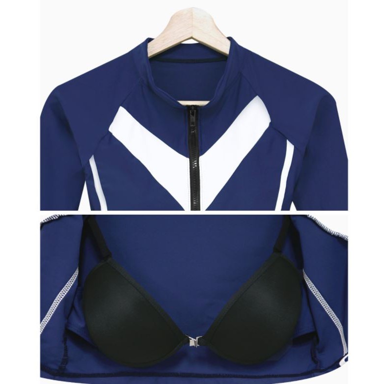 Đồ bơi tay dài chống nắng, bikini hai mảnh áo ngực có gọng loại xịn 2 lớp dày dạn Hàn Quốc | BigBuy360 - bigbuy360.vn