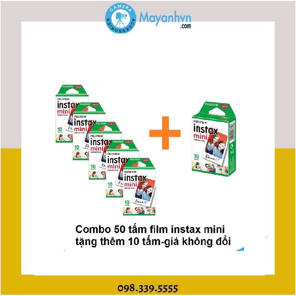 Combo 50 Tấm Film Instax Mini + Tặng Thêm 10 Tấm