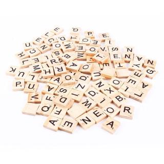 Bộ 100 Miếng Gỗ Vuông In Chữ Cái