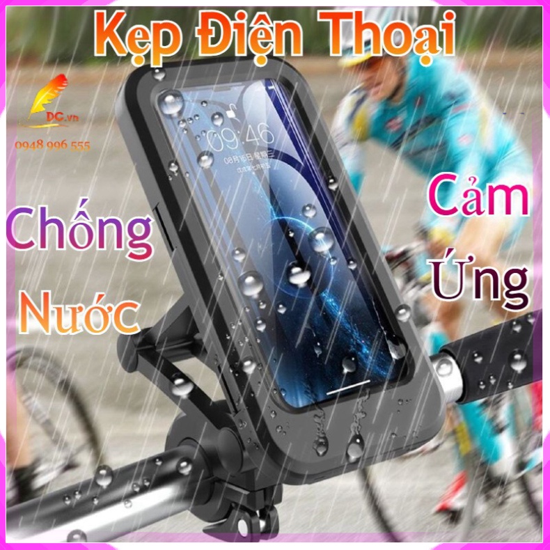 Kẹp Điện Thoại (Hàng Xịn Size To) Giá Đỡ Xe Đạp Xe Máy Chống Nước Cảm Ứng Gắn Ghi Đông Nam Châm Chắc Chắn - Bảo Hành