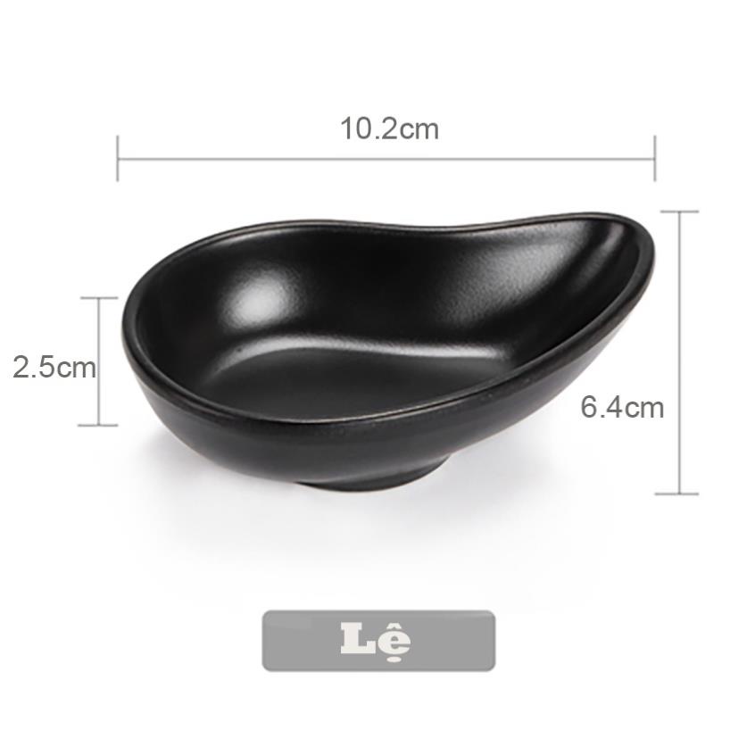 Muối tiêu tròn - lá , 1-2-3 ngăn  Melamine 100% Ngọc Đen Mờ | ĐĨA MUỐI TIÊU CHẤT LIỆU MELAMINE ĐEN NGỌC HÀN QUỐC
