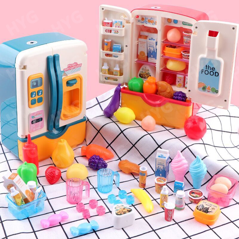Tủ lạnh đồ chơi ZHAN QI TOYS mini bằng nhựa cho bé