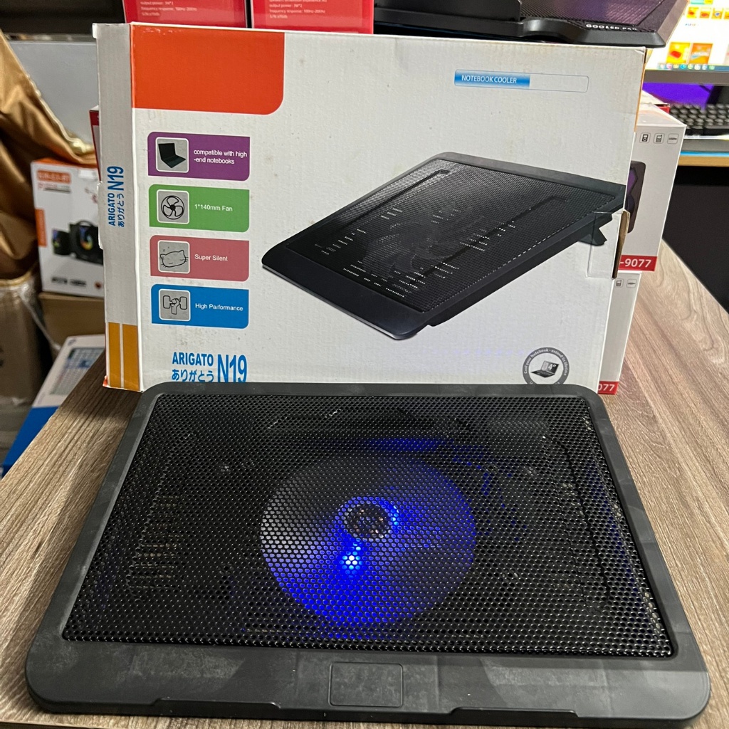 Quạt tản nhiệt laptop gaming ARIGATO 1 và 2 fan cực êm dành cho máy tính laptop macbook tích hợp đèn led