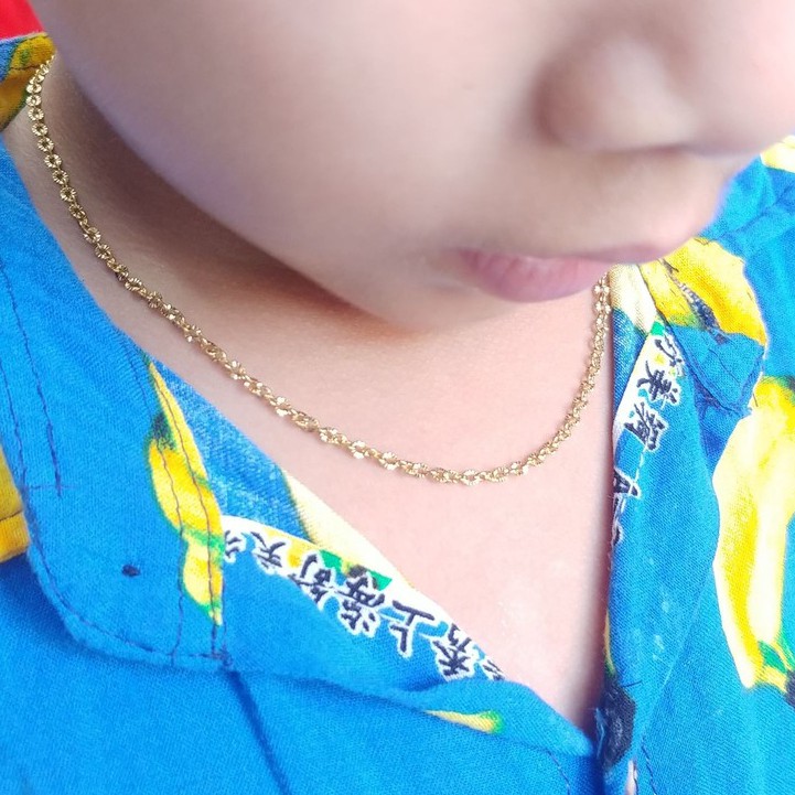 (An toàn cho bé-Dùng như vàng) Dây Chuyền Xích Phay Phản Quang cho Bé từ 1 tuổi- Dùng lâu dài tắm rửa thoải mái