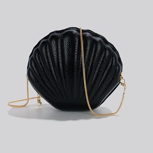 🌸Hàng Order🌸 Túi Xách Nữ CEEKAY Da Chần Kiểu Dáng Vỏ Sò Khóa Kéo Gắn Hạt Dây Đeo Xích Sang Chảnh Nữ Tính🌸Hàng Quảng Châu