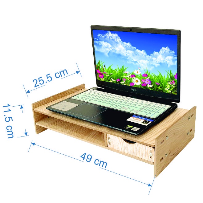 Kệ gỗ để màn hình máy tính KMT11/ Nâng màn hình lên đến 11.5cm/ giảm đau cổ/ giúp bàn làm việc gọn gàng