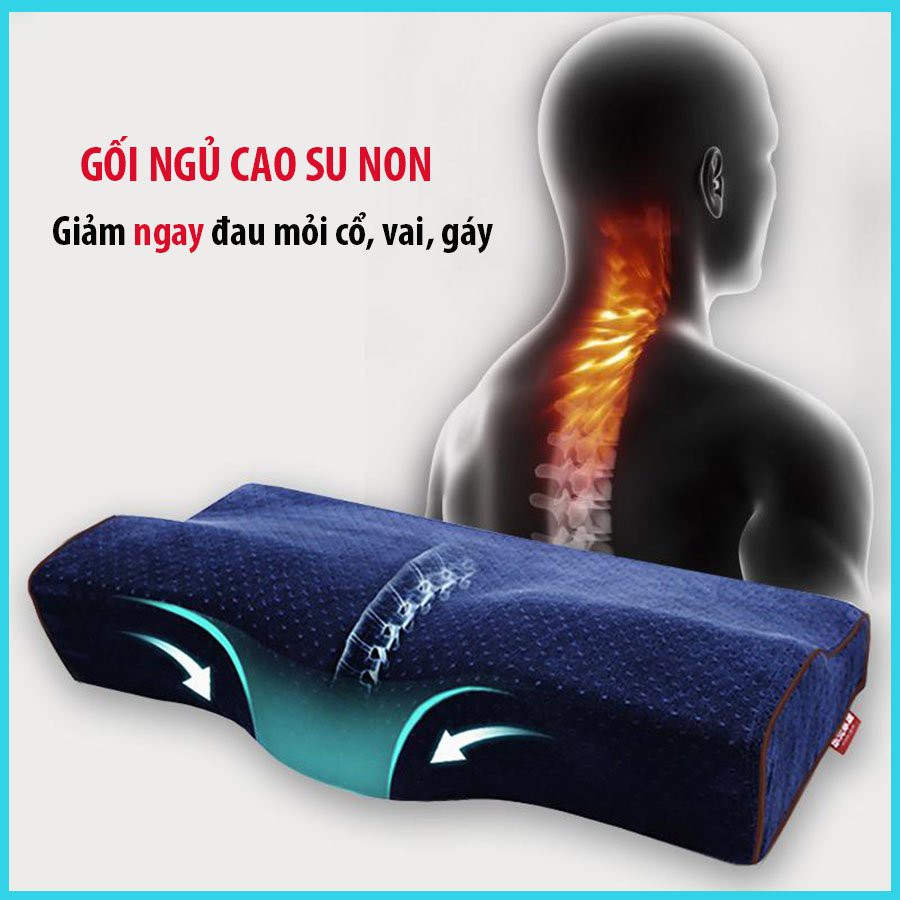 [Phiên Bản Mới] Gối ngủ nhanh nhật bản - hỗ trợ điều trị đau lưng, kéo dãn đốt sống cổ [Chất liệu cao su non cao cấp]