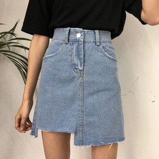 chân váy ulzzang chân váy nữ đẹp chân váy jean bò jeans rách chữ A kiểu dáng hàn quốc