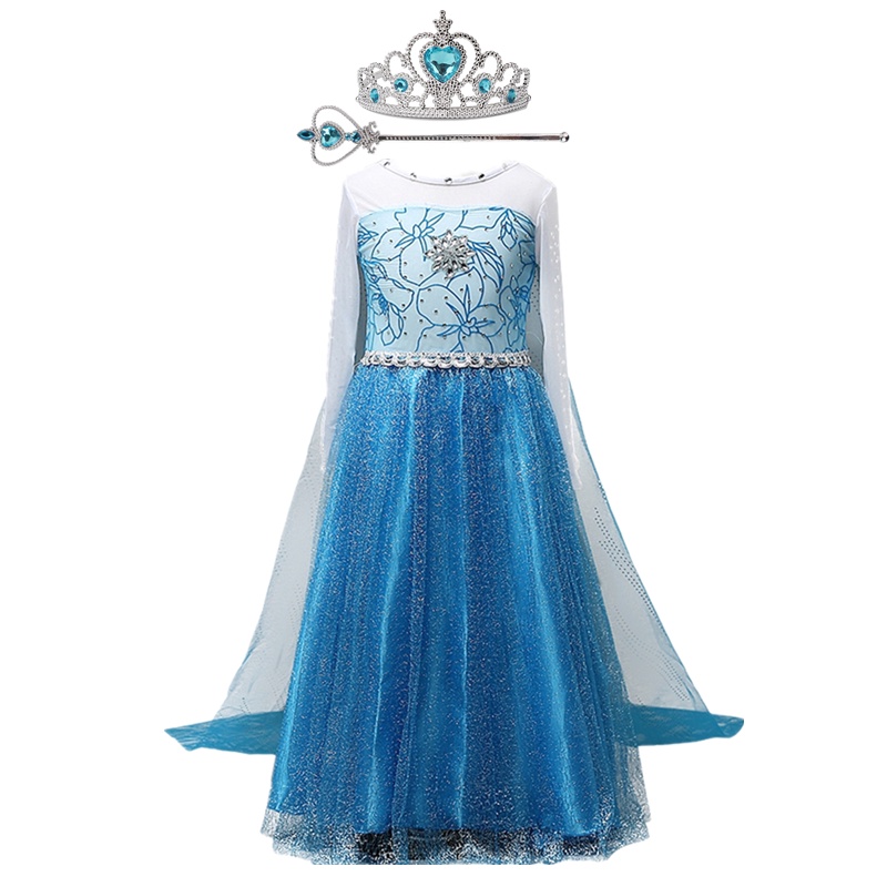 Đầm Hóa Trang Công Chúa Elsa Xinh Xắn Cho Bé Gái