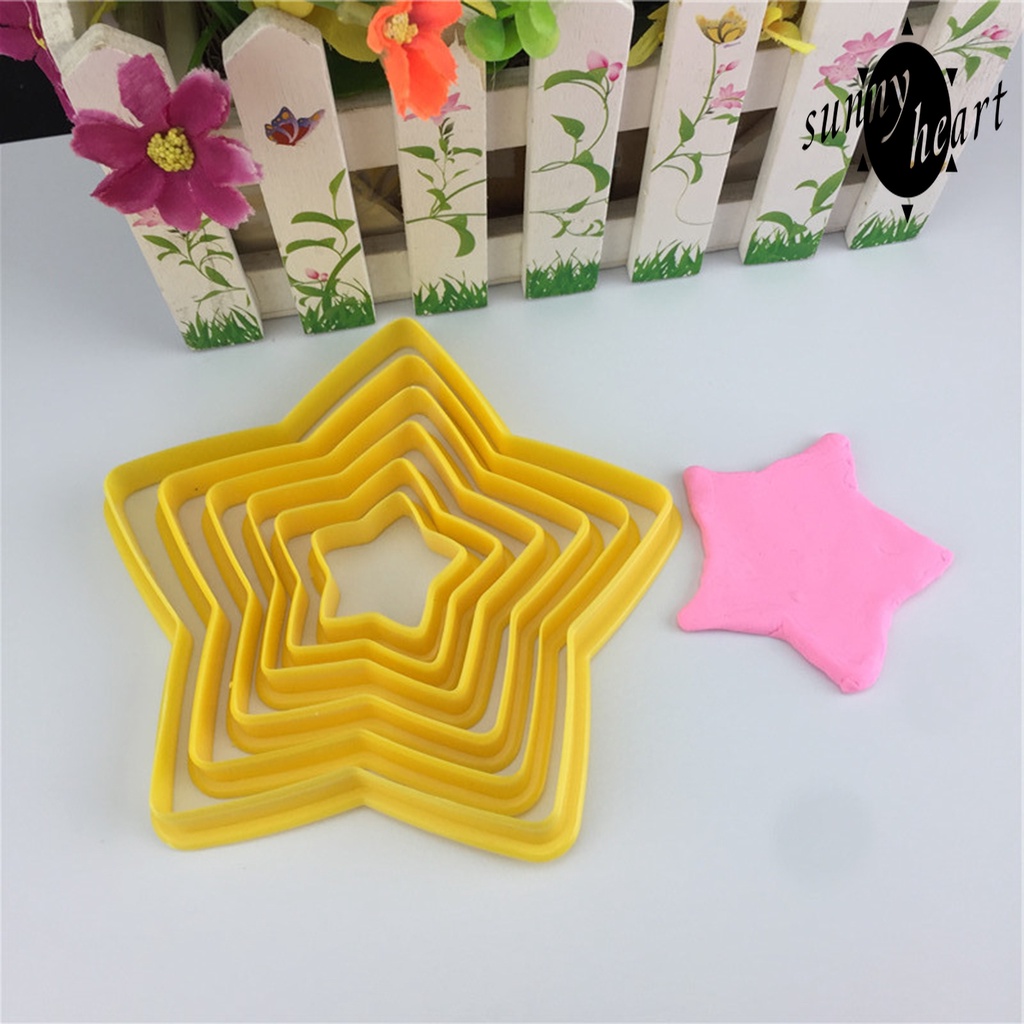 1 Bộ Khuôn Nhựa Cắt Bánh Quy Hình Hoa/Ngôi Sao/Trái Tim DIY Cho Bé