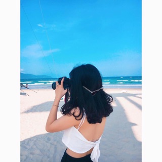 Áo yếm dây hở lưng siêu xinh ( kèm ảnh chụp thật )