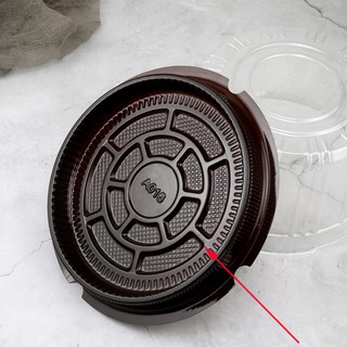 Hộp mica tròn đế đen - A014 (set 10c)