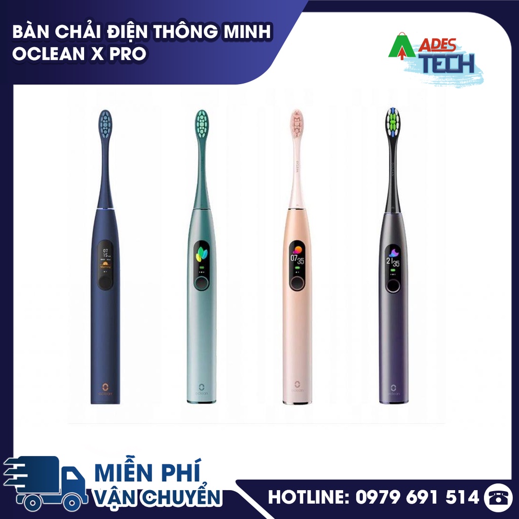 Bàn chải Điện Thông Minh Tích Hợp Màn Hình Cảm Ứng Oclean X Pro - Bảo hành 3 tháng - Chống Nước IPX7