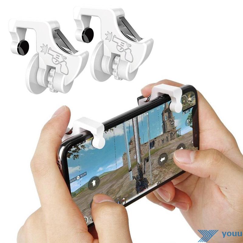 〖YOU❤〗 1 Pair Phone Holder Gamepad Trigger Fire Button Smart Phone Joysticks Games Controller for PUBG