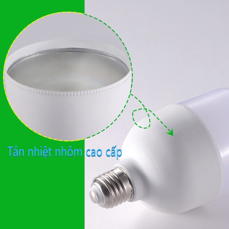 Bóng đèn LED trụ tròn nhôm nhựa 10W 20W 30W - ánh sáng vàng (nhiệt độ màu 3000K - bảo hành 12 tháng)