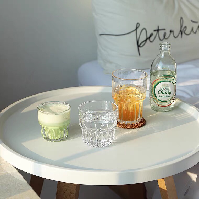Ly thuỷ tinh 2 tầng cao cấp uống cafe, sinh tố siêu xinh