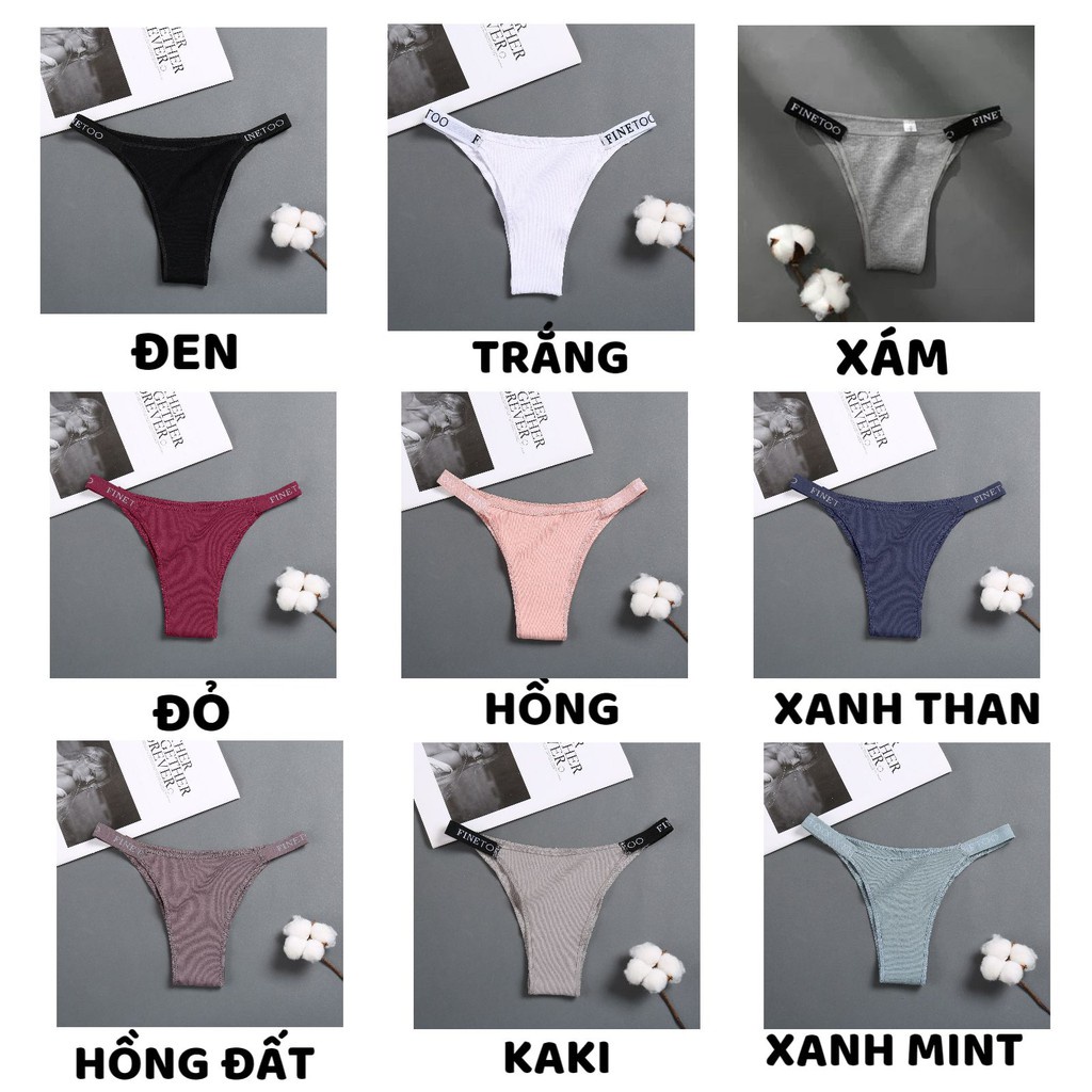 Quần Lót Nữ ❤️FREESHIP❤️ Quần Lót Cotton Gân Tăm Cao Cấp sexy quyến rũ mã D001