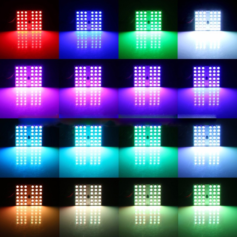 2 Đèn Led T10 36SMD RGB Kèm Điều Khiển Từ Xa Cho Xe Hơi