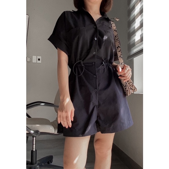 Jumpsuit dáng sơ mi- có dây rút eo