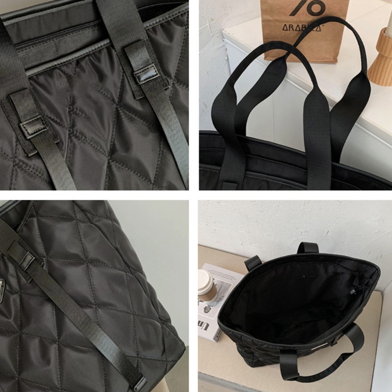 Túi Xách Đeo Vai Bằng Nylon Sức Chứa Lớn Màu Sắc Trơn Phong Cách Vintage Dành Cho Nữ