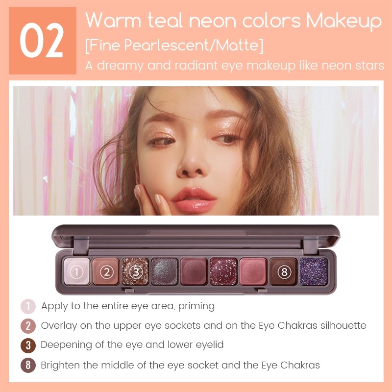 Bảng Phấn Mắt 9 Màu Lì Và Ánh Ngọc Trai Kết Hợp Trang Điểm Kháng Nước Và Lâu Trôi