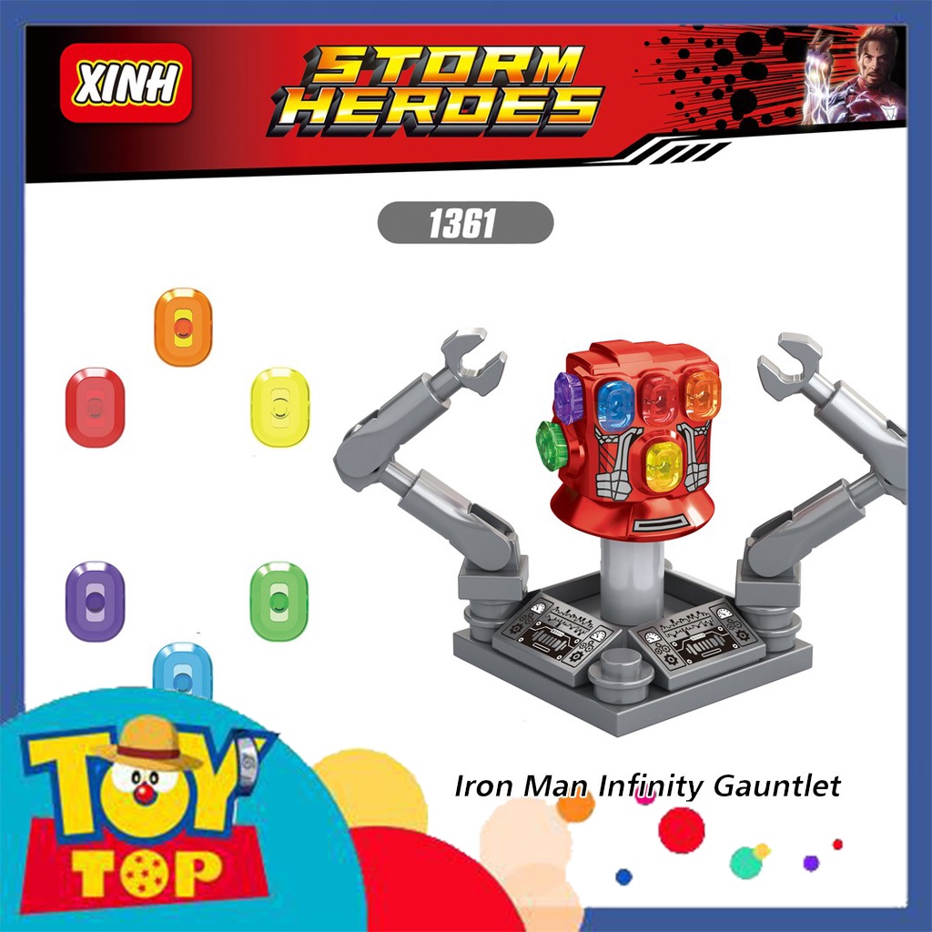 Đồ chơi lắp ráp găng tay vô cực bản mini của Iron Man người sắt xếp hình Infinity Gauntlet X1361