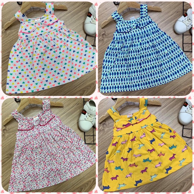 Váy cotton sài gòn 4 chiều cộc tay/ba lỗ/ hai dây 8-22 kg ( ib chọn màu)