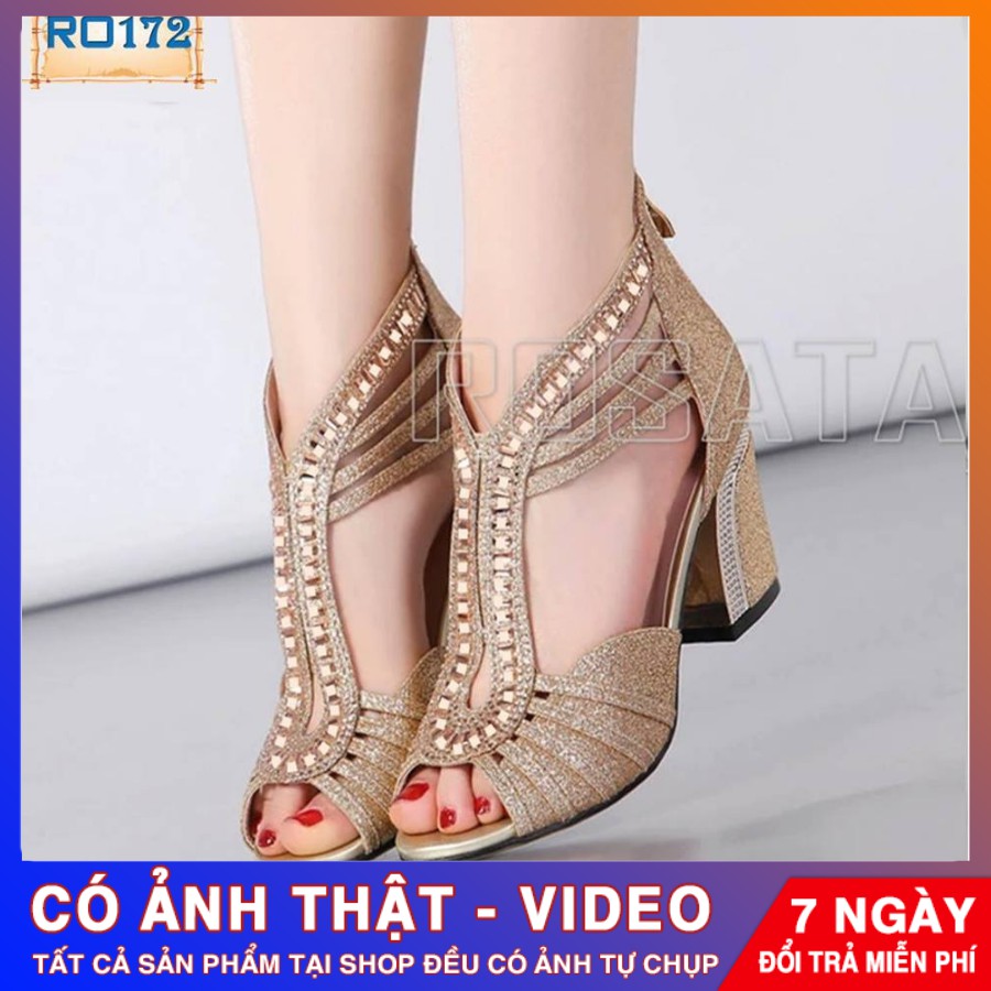 Giày sandal Ai Cập đính kim tuyến ROSATA RO172 5p - HÀNG VIỆT NAM - BKSTORE