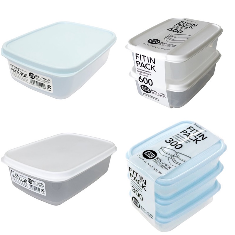 Bộ hộp đựng thực phẩm nắp nhựa dẻo Fitin Pack mint Hàng Nội Địa Nhật Bản dùng được trong lò vi sóng